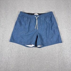 Huckberry Wellen Blue 5" Drawstring Lined Men's Activewear Shorts Sz L